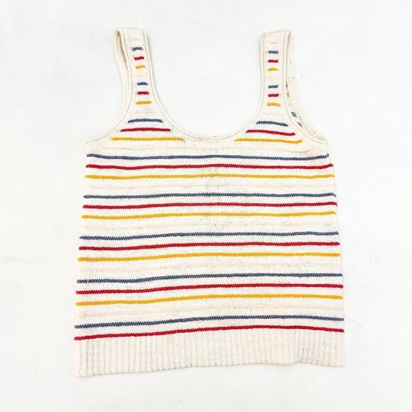 Madewell Striped Multicolor Knit Sleeveless Sweater Size Small - Picture 1 of 4